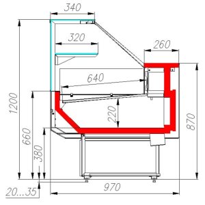 Витрина холодильная Carboma GC95 SM 1,2-1 (ВХС-1,2 Carboma GC95) (цвет по схеме) - Изображение 2