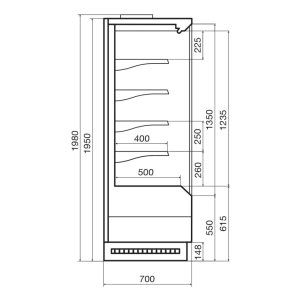 Горка холодильная Dazzl Vega DG 070 H195 Plug-in 100 - Изображение 3