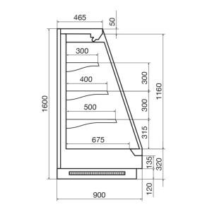 Горка холодильная Dazzl Vega 090 H160 375 фруктовая - Изображение 3