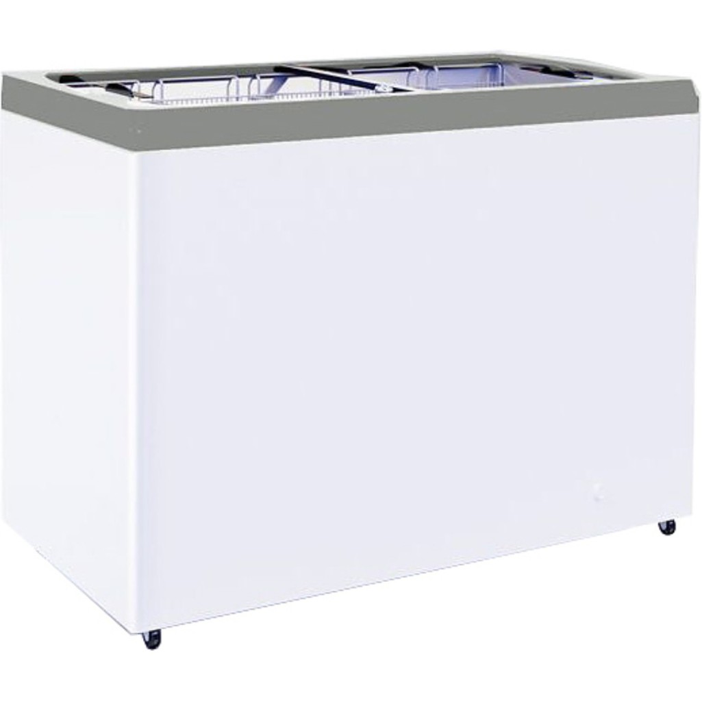 Ларь морозильный с прямым стеклом CRYSPI ЛВН 200 П (СF 200FQ) серый без корзин