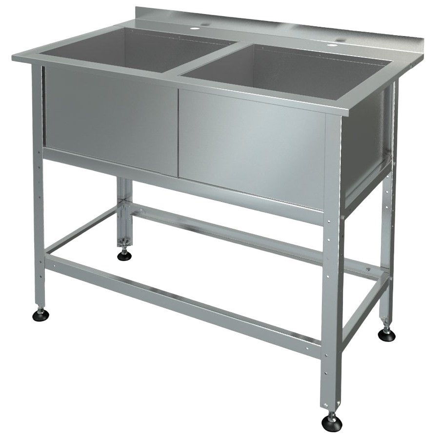 Ванна моечная с бортом МХМ МБ-2-0,4-0,63/1,21 (AISI 430, t=0,6)