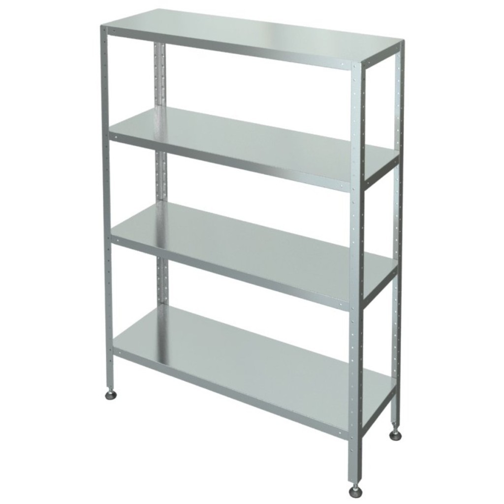 Стеллаж с 4-я сплошными полками МХМ С-4-0,5/0,7/1,8 (нержавейка)