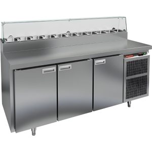 Стол холодильный для пиццы HiCold PZ2-111GN (1/6) стекло