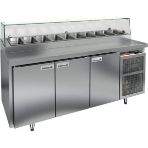 Стол холодильный для пиццы HiCold PZ1-111/GN (1/3H) стекло (R290)