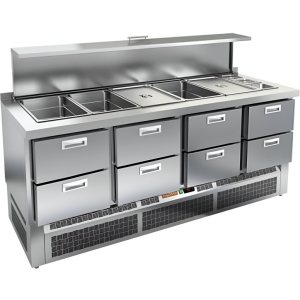 Стол холодильный для салатов HiCold SLE3-2222GN с крышкой