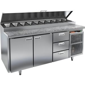 Стол холодильный для пиццы HiCold PZ1-113GN (1/3H) камень