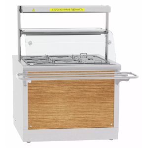 Электрический мармит кухонный 2-х блюд Abat Hot-line ЭМК-70Х с подогреваемой полкой - Изображение 3