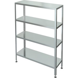 Стеллаж с 4-я сплошными полками МХМ С-4-0,4/1,0/1,8 (нержавейка) 
