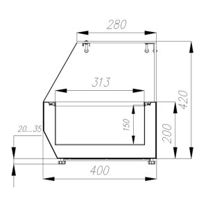 Витрина для ингредиента Carboma A40 SM 1,2-G (3 GN1/3+1 GN1/2) - Изображение 2